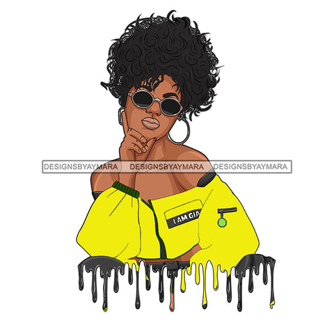 Beautiful Sassy Black Queen In Yellow Dripping JPG PNG  Clipart Cricut Silhouette Cut Cutting