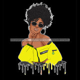Beautiful Sassy Black Queen In Yellow Dripping JPG PNG  Clipart Cricut Silhouette Cut Cutting