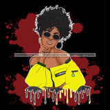 Beautiful Sassy Black Queen In Yellow Dripping JPG PNG  Clipart Cricut Silhouette Cut Cutting