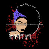 Beautiful  Black Queen In Purple Headwrap Dripping JPG PNG  Clipart Cricut Silhouette Cut Cutting