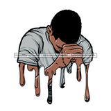 Black Man Praying Hands Folded Holding Beads Dripping JPG PNG  Clipart Cricut Silhouette Cut Cutting