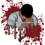 Black Man Praying Hands Folded Holding Beads Dripping JPG PNG  Clipart Cricut Silhouette Cut Cutting