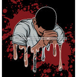 Black Man Praying Hands Folded Holding Beads Dripping JPG PNG  Clipart Cricut Silhouette Cut Cutting