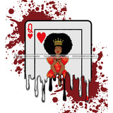 Queen Of Queens Playing Cards Dripping JPG PNG  Clipart Cricut Silhouette Cut Cutting