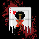 Queen Of Queens Playing Cards Dripping JPG PNG  Clipart Cricut Silhouette Cut Cutting
