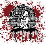 Black Diva Flawless Dripping JPG PNG  Clipart Cricut Silhouette Cut Cutting