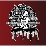 Black Diva Flawless Dripping JPG PNG  Clipart Cricut Silhouette Cut Cutting