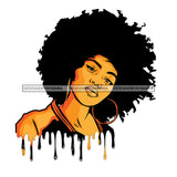 Black Queen With Natural Hair Dripping JPG PNG  Clipart Cricut Silhouette Cut Cutting