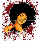 Black Queen With Natural Hair Splash Dripping JPG PNG  Clipart Cricut Silhouette Cut Cutting