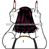 Transparent Woman Giving The Finger JPG PNG  Clipart Cricut Silhouette Cut Cutting