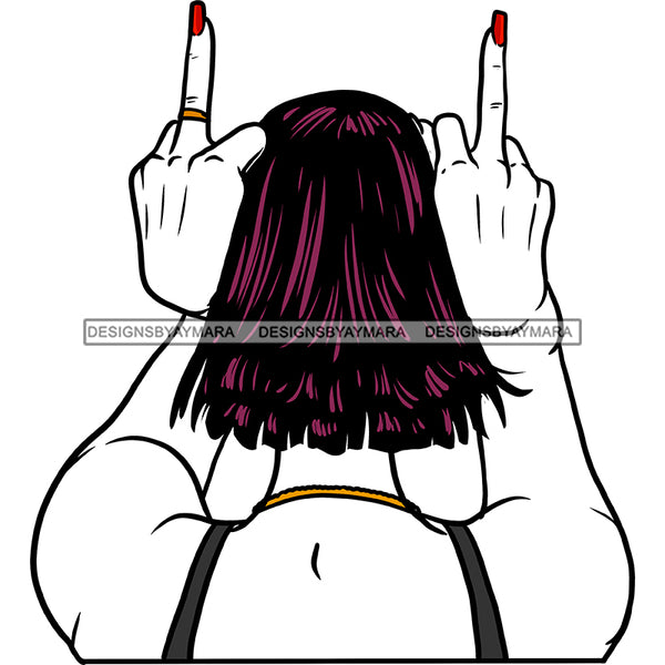 Transparent Woman Giving The Finger JPG PNG  Clipart Cricut Silhouette Cut Cutting