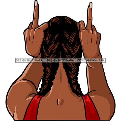 Woman Giving The Finger With Color JPG PNG  Clipart Cricut Silhouette Cut Cutting