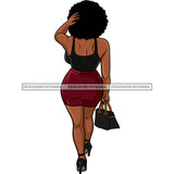 Sassy Black Queen Stepping Out Heels Skirt Top JPG PNG  Clipart Cricut Silhouette Cut Cutting