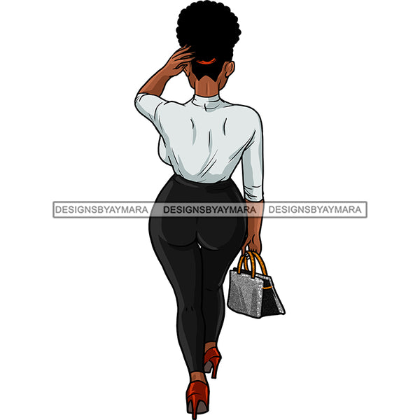 Sassy Black Queen Walking Away In Heels JPG PNG  Clipart Cricut Silhouette Cut Cutting