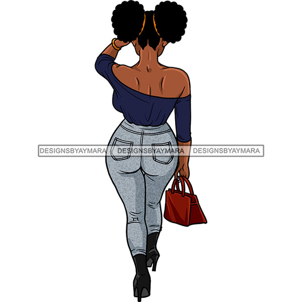 Sassy Black Queen Walking Away In Heels Jeans JPG PNG  Clipart Cricut Silhouette Cut Cutting