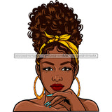 Beautiful Black Queen Head And Shoulders With Curly Hair Yellow Headband  JPG PNG  Clipart Cricut Silhouette Cut Cutting