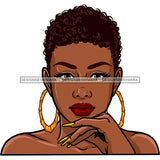 Beautiful Black Queen Head And Shoulders With Short Curly Hair  JPG PNG  Clipart Cricut Silhouette Cut Cutting