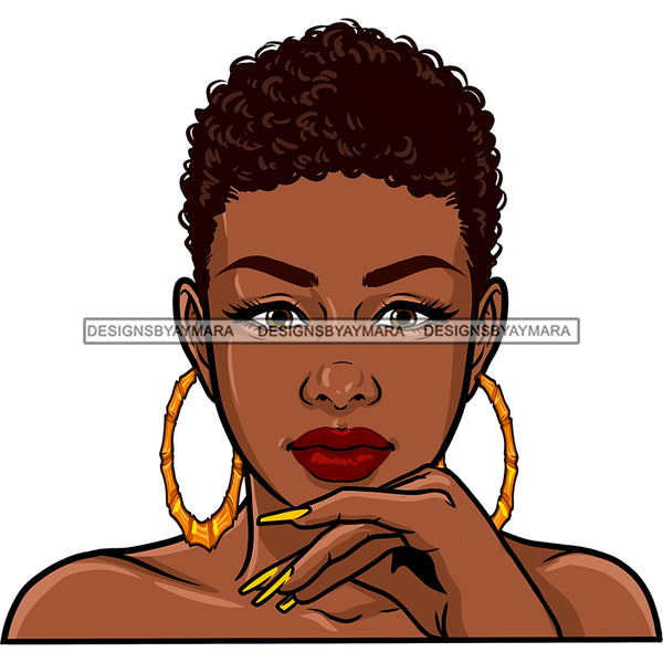 Beautiful Black Queen Head And Shoulders With Short Curly Hair  JPG PNG  Clipart Cricut Silhouette Cut Cutting