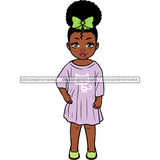 Little Black Girl Purple Wide Eyed JPG PNG  Clipart Cricut Silhouette Cut Cutting