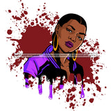 Black Queen In Purple And Black Jacket Dripping JPG PNG  Clipart Cricut Silhouette Cut Cutting