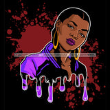 Black Queen In Purple And Black Jacket Dripping JPG PNG  Clipart Cricut Silhouette Cut Cutting