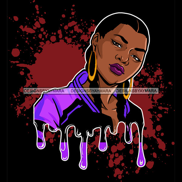 Black Queen In Purple And Black Jacket Dripping JPG PNG  Clipart Cricut Silhouette Cut Cutting
