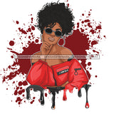 Sassy Queen In Red Dripping Splash JPG PNG  Clipart Cricut Silhouette Cut Cutting