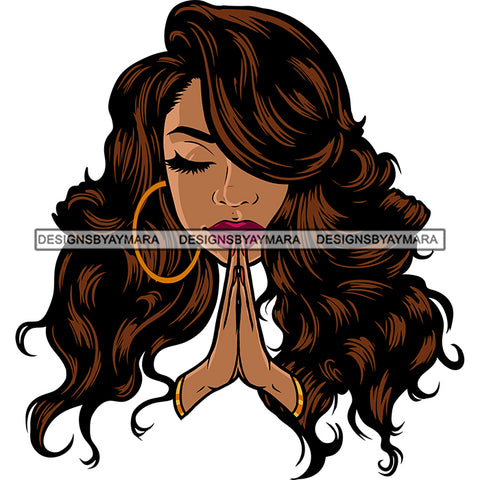 Latina Woman Praying God Lord Prayers Hands Pray Religion Holy Worship Hope Faith Spiritual PNG JPG Cutting Designs