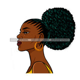 Melanin Woman In Yellow Gold Hoops JPG PNG  Clipart Cricut Silhouette Cut Cutting