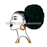 Silhouette Melanin Woman In Yellow Gold Hoops JPG PNG  Clipart Cricut Silhouette Cut Cutting