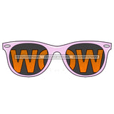 WOW In Orange Sunglasses Only  JPG PNG  Clipart Cricut Silhouette Cut Cutting