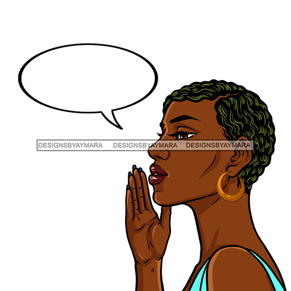 Melanin Woman With Short Hair Conversation Bubble JPG PNG  Clipart Cricut Silhouette Cut Cutting