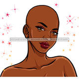 Bald Black Queen   JPG PNG  Clipart Cricut Silhouette Cut Cutting