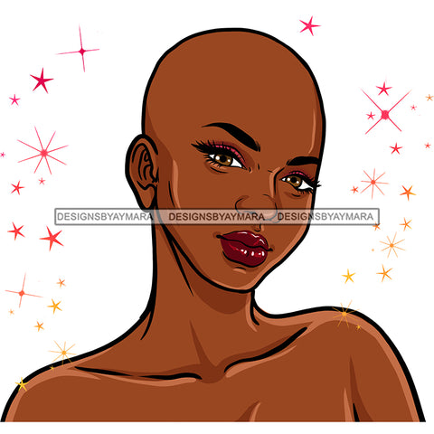 Bald Black Queen   JPG PNG  Clipart Cricut Silhouette Cut Cutting