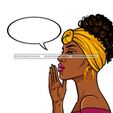 Melanin Woman In Yellow Headwrap With Conversation Bubble  JPG PNG  Clipart Cricut Silhouette Cut Cutting