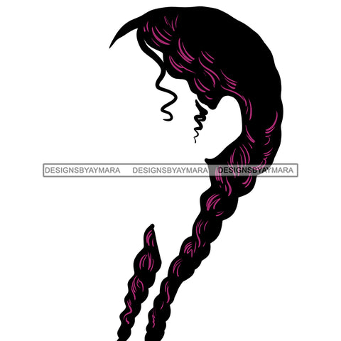 Long Braids Only  JPG PNG  Clipart Cricut Silhouette Cut Cutting