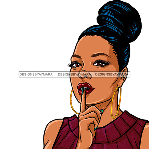 Black Woman Hair In Bun In Burgundy  JPG PNG  Clipart Cricut Silhouette Cut Cutting