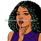 Black Woman Curly Hair Purple Dress JPG PNG  Clipart Cricut Silhouette Cut Cutting