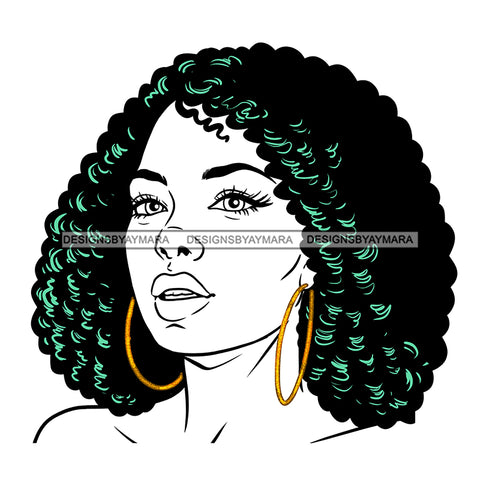 Black Woman Curly Hair Purple Dress No Color JPG PNG  Clipart Cricut Silhouette Cut Cutting