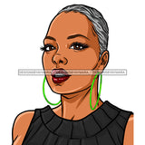 Black Woman With Short Gray Hair In Gray Black Dress JPG PNG  Clipart Cricut Silhouette Cut Cutting