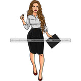 Sexy White Woman Wearing Black Skirt And Gray Top JPG PNG  Clipart Cricut Silhouette Cut Cutting