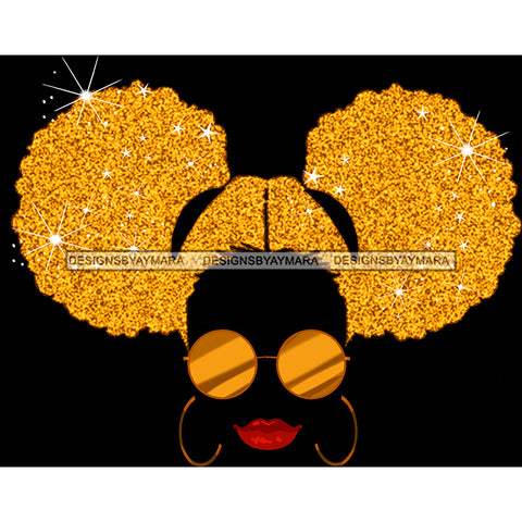 Black Silhouette Woman Gold Glittery Hair Red Lips JPG PNG  Clipart Cricut Silhouette Cut Cutting