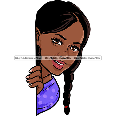 Peek A Boo Black Woman Braids Purple Top  JPG PNG  Clipart Cricut Silhouette Cut Cutting