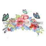 Butterflies Pink And White  Flowers Headpiece Headband JPG PNG  Clipart Cricut Silhouette Cut Cutting