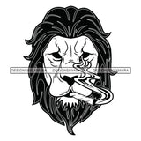 Lion Smoking Marijuana Stoned Blunt Weed Cannabis 420 Medical Marijuana Pot High Life B/W SVG JPG PNG Vector Clipart Digital Download Cricut Cut Cutting