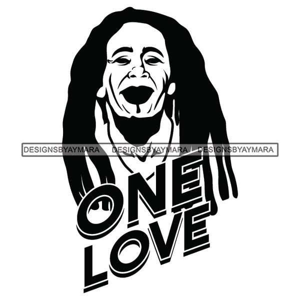 Afro Man Portrait Cannabis 420 Hemp Marijuana Dreadlocks Hairstyle B/W SVG JPG PNG Vector Clipart Cricut Silhouette Cut Cutting