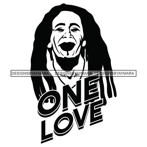 Afro Man Portrait Cannabis 420 Hemp Marijuana Dreadlocks Hairstyle B/W SVG JPG PNG Vector Clipart Cricut Silhouette Cut Cutting