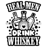 Whiskey Bottle Glasses Ice Hard Liquor Life Quotes Funny Messages Alcohol Celebrate B/W SVG JPG PNG Vector Clipart  Cricut Cut Cutting