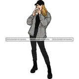 Winter Fall Fashion Woman Model Casual Clothing Outfit Cold Weather Jacket Coat Sweater Autumn SVG JPG PNG Clipart Cricut Silhouette Cut Cutting