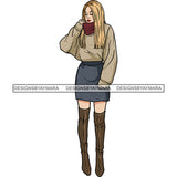 Winter Fall Fashion Woman Model Casual Clothing Outfit Cold Weather Jacket Coat Sweater Autumn SVG JPG PNG Clipart Cricut Silhouette Cut Cutting